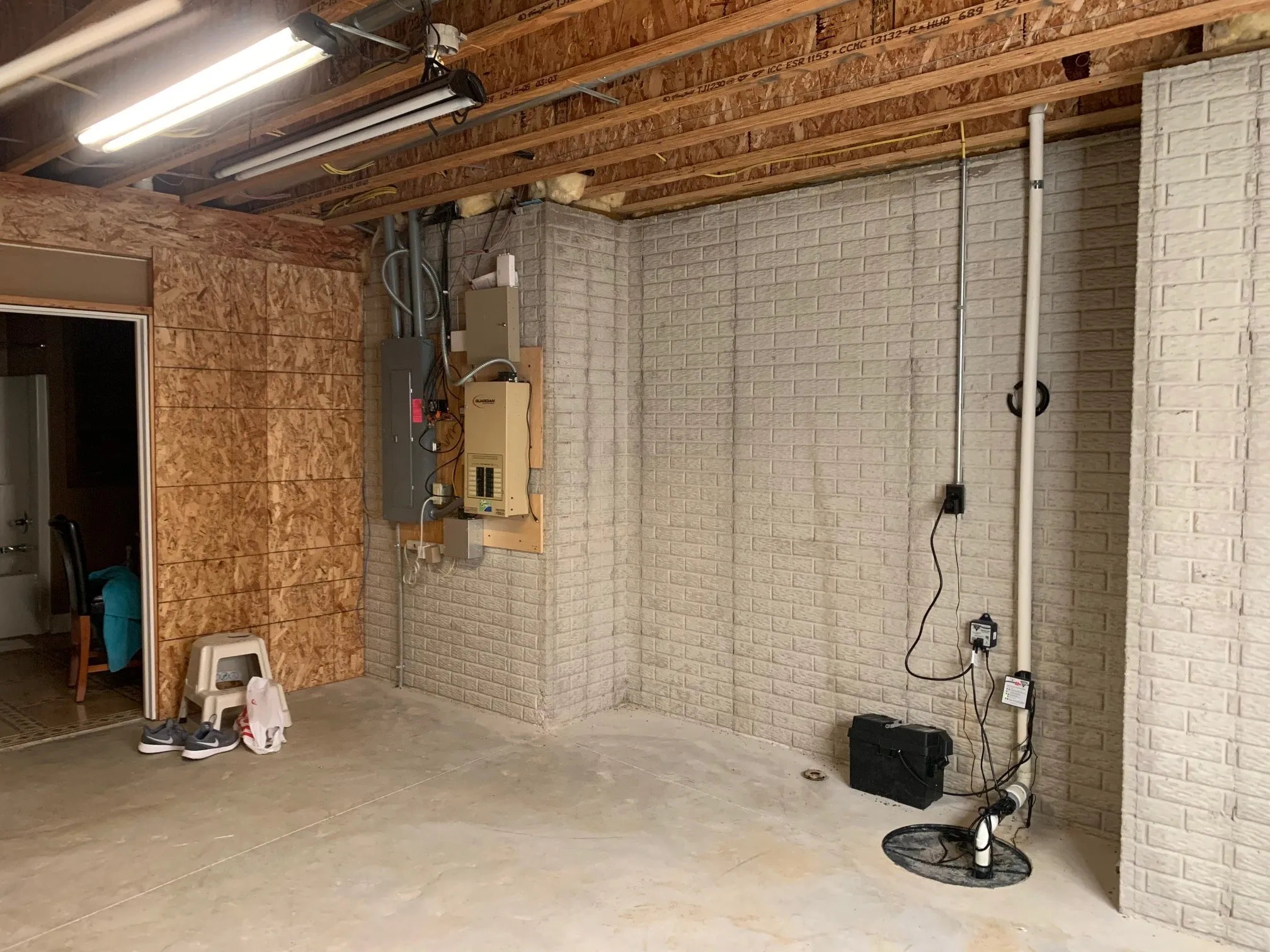 The unfinished basement before the remodel