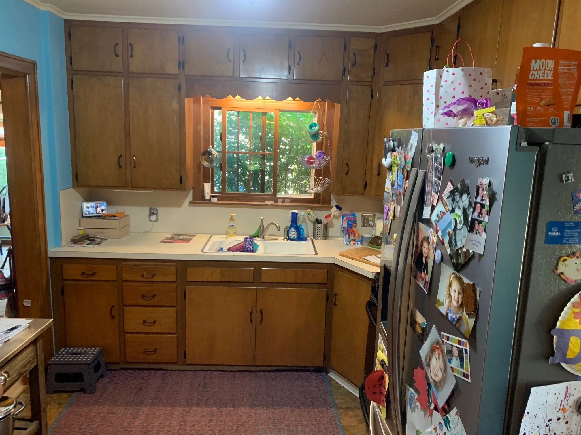 The kitchen before the two rooms were opened up
